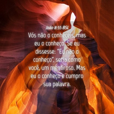 Picture 04 - João 8:55 BSL - Vós não o conheceis, mas eu o conheço. Se eu - Bible Verse Picture