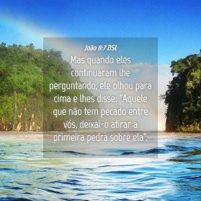 Picture 04 - João 8:7 BSL - Mas quando eles continuaram lhe perguntando, ele - Bible Verse Picture