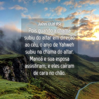 Picture 04 - Juízes 13:20 BSL - Pois quando a chama subiu do altar em direção - Bible Verse Picture