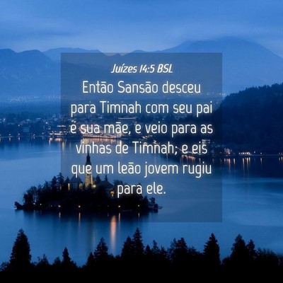 Picture 04 - Juízes 14:5 BSL - Então Sansão desceu para Timnah com seu pai e - Bible Verse Picture