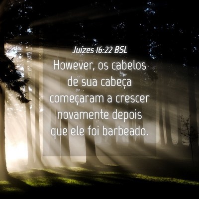 Picture 04 - Juízes 16:22 BSL - However, os cabelos de sua cabeça começaram a - Bible Verse Picture
