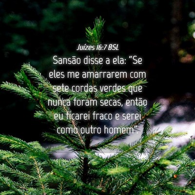 Picture 04 - Juízes 16:7 BSL - Sansão disse a ela: “Se eles me amarrarem com - Bible Verse Picture