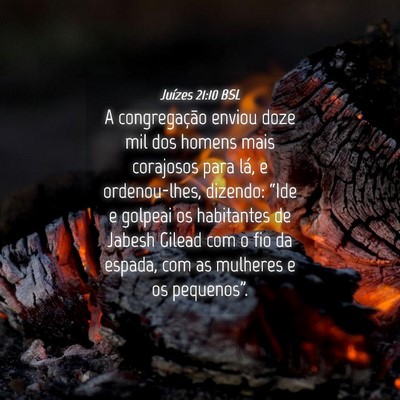 Picture 04 - Juízes 21:10 BSL - A congregação enviou doze mil dos homens mais - Bible Verse Picture