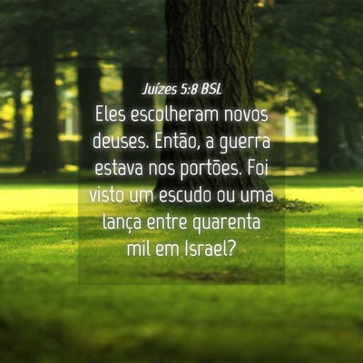 Picture 04 - Juízes 5:8 BSL - Eles escolheram novos deuses. Então, a guerra - Bible Verse Picture