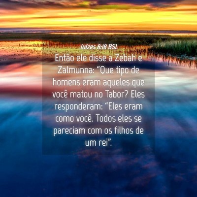 Picture 04 - Juízes 8:18 BSL - Então ele disse a Zebah e Zalmunna: “Que tipo - Bible Verse Picture