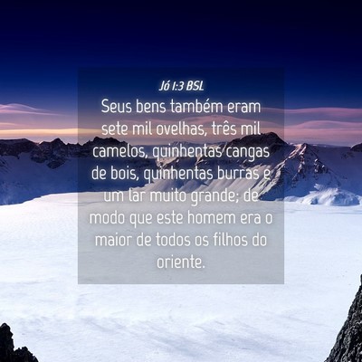 Picture 04 - Jó 1:3 BSL - Seus bens também eram sete mil ovelhas, três - Bible Verse Picture