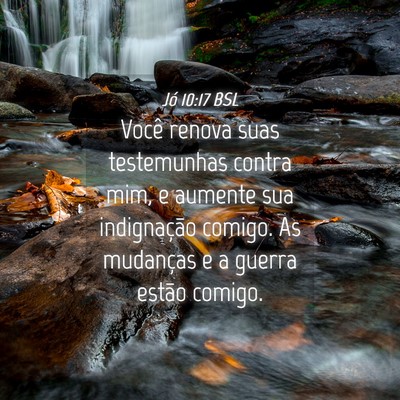 Picture 04 - Jó 10:17 BSL - Você renova suas testemunhas contra mim, e - Bible Verse Picture
