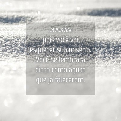 Picture 04 - Jó 11:16 BSL - pois você vai esquecer sua miséria. Você se - Bible Verse Picture
