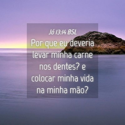Picture 04 - Jó 13:14 BSL - Por que eu deveria levar minha carne nos dentes? - Bible Verse Picture
