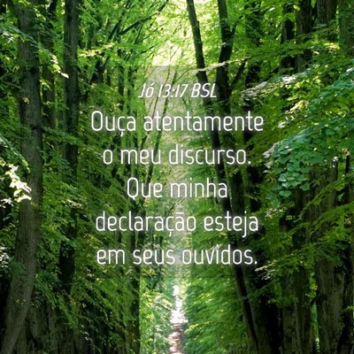 Picture 04 - Jó 13:17 BSL - Ouça atentamente o meu discurso. Que minha - Bible Verse Picture