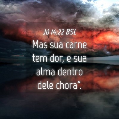 Picture 04 - Jó 14:22 BSL - Mas sua carne tem dor, e sua alma dentro dele - Bible Verse Picture