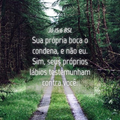 Picture 04 - Jó 15:6 BSL - Sua própria boca o condena, e não eu. Sim, seus - Bible Verse Picture
