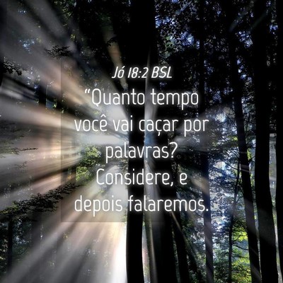 Picture 04 - Jó 18:2 BSL - “Quanto tempo você vai caçar por palavras? - Bible Verse Picture