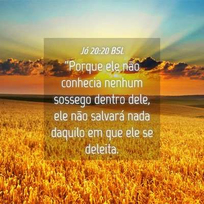 Picture 04 - Jó 20:20 BSL - “Porque ele não conhecia nenhum sossego dentro - Bible Verse Picture