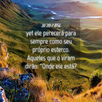 Picture 04 - Jó 20:7 BSL - yet ele perecerá para sempre como seu próprio - Bible Verse Picture