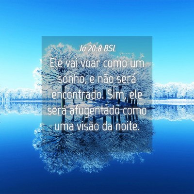 Picture 04 - Jó 20:8 BSL - Ele vai voar como um sonho, e não será - Bible Verse Picture