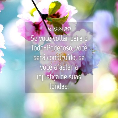 Picture 04 - Jó 22:23 BSL - Se você voltar para o Todo-Poderoso, você será - Bible Verse Picture