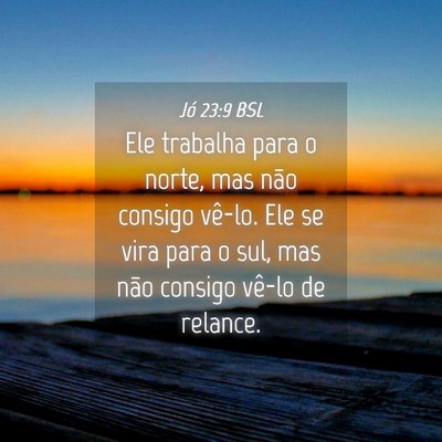 Picture 04 - Jó 23:9 BSL - Ele trabalha para o norte, mas não consigo - Bible Verse Picture