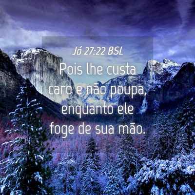 Picture 04 - Jó 27:22 BSL - Pois lhe custa caro e não poupa, enquanto ele - Bible Verse Picture