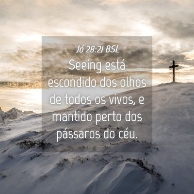 Picture 04 - Jó 28:21 BSL - Seeing está escondido dos olhos de todos os - Bible Verse Picture