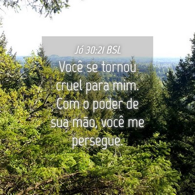 Picture 04 - Jó 30:21 BSL - Você se tornou cruel para mim. Com o poder de - Bible Verse Picture