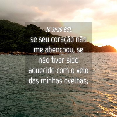 Picture 04 - Jó 31:20 BSL - se seu coração não me abençoou, se não tiver - Bible Verse Picture
