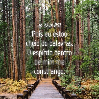 Picture 04 - Jó 32:18 BSL - Pois eu estou cheio de palavras. O espírito - Bible Verse Picture