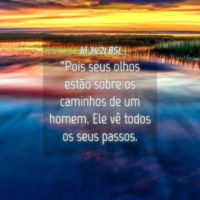 Picture 04 - Jó 34:21 BSL - “Pois seus olhos estão sobre os caminhos de um - Bible Verse Picture