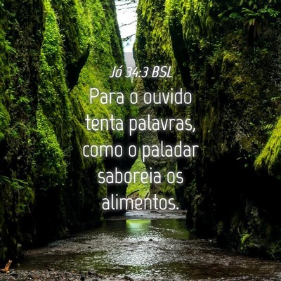 Picture 04 - Jó 34:3 BSL - Para o ouvido tenta palavras, como o paladar - Bible Verse Picture