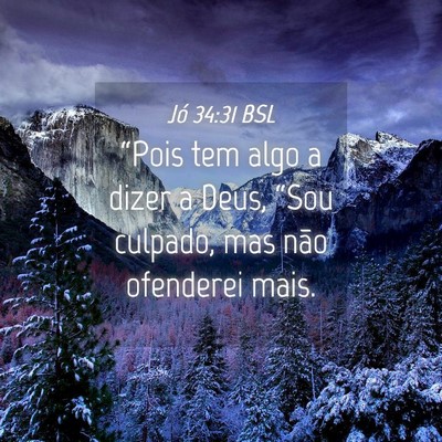 Picture 04 - Jó 34:31 BSL - “Pois tem algo a dizer a Deus, “Sou culpado, - Bible Verse Picture