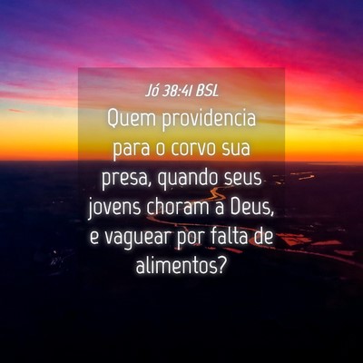 Picture 04 - Jó 38:41 BSL - Quem providencia para o corvo sua presa, quando - Bible Verse Picture