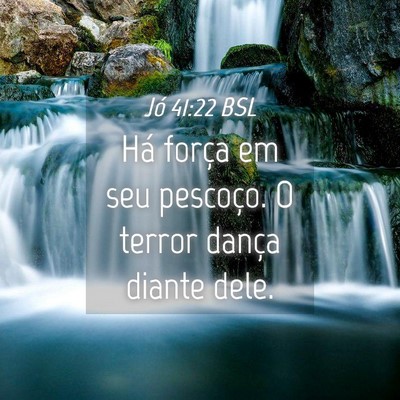 Picture 04 - Jó 41:22 BSL - Há força em seu pescoço. O terror dança - Bible Verse Picture