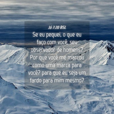 Picture 04 - Jó 7:20 BSL - Se eu pequei, o que eu faço com você, seu - Bible Verse Picture