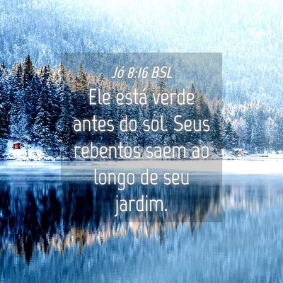 Picture 04 - Jó 8:16 BSL - Ele está verde antes do sol. Seus rebentos saem - Bible Verse Picture