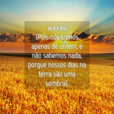 Picture 04 - Jó 8:9 BSL - (Pois nós somos apenas de ontem, e não sabemos - Bible Verse Picture