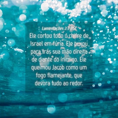 Picture 04 - Lamentações 2:3 BSL - Ele cortou todo o chifre de Israel em fúria. Ele - Bible Verse Picture