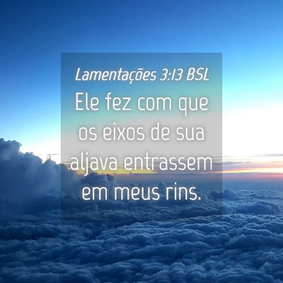 Picture 04 - Lamentações 3:13 BSL - Ele fez com que os eixos de sua aljava entrassem - Bible Verse Picture