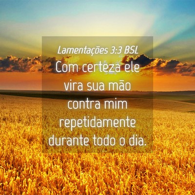 Picture 04 - Lamentações 3:3 BSL - Com certeza ele vira sua mão contra mim - Bible Verse Picture