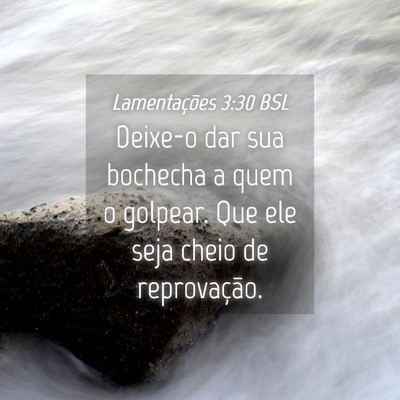 Picture 04 - Lamentações 3:30 BSL - Deixe-o dar sua bochecha a quem o golpear. Que - Bible Verse Picture