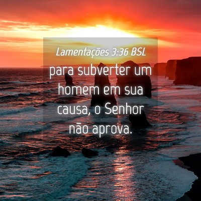 Picture 04 - Lamentações 3:36 BSL - para subverter um homem em sua causa, o Senhor - Bible Verse Picture