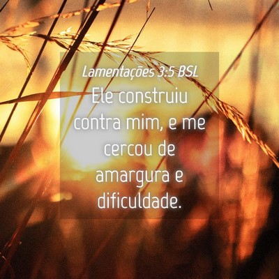 Picture 04 - Lamentações 3:5 BSL - Ele construiu contra mim, e me cercou de amargura - Bible Verse Picture