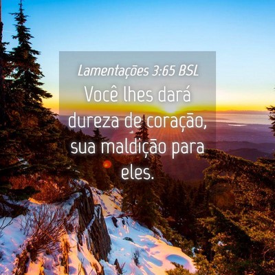 Picture 04 - Lamentações 3:65 BSL - Você lhes dará dureza de coração, sua - Bible Verse Picture