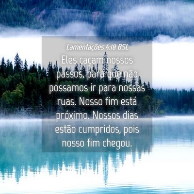 Picture 04 - Lamentações 4:18 BSL - Eles caçam nossos passos, para que não possamos - Bible Verse Picture