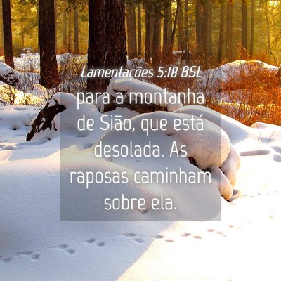 Picture 04 - Lamentações 5:18 BSL - para a montanha de Sião, que está desolada. As - Bible Verse Picture