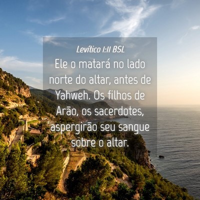 Picture 04 - Levítico 1:11 BSL - Ele o matará no lado norte do altar, antes de - Bible Verse Picture