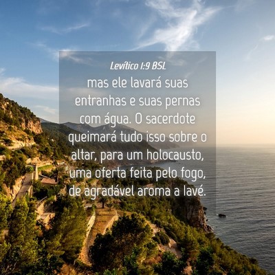 Picture 04 - Levítico 1:9 BSL - mas ele lavará suas entranhas e suas pernas com - Bible Verse Picture