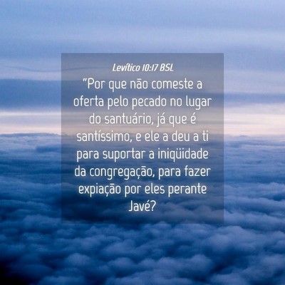 Picture 04 - Levítico 10:17 BSL - “Por que não comeste a oferta pelo pecado no - Bible Verse Picture