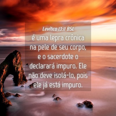 Picture 04 - Levítico 13:11 BSL - é uma lepra crônica na pele de seu corpo, e o - Bible Verse Picture