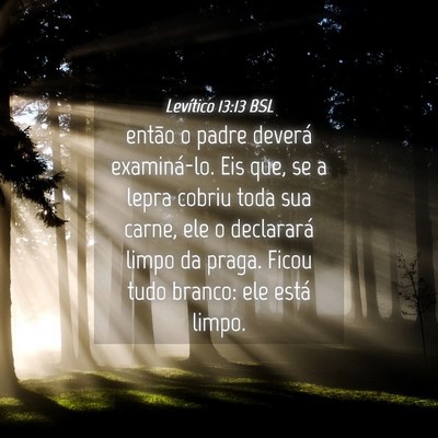 Picture 04 - Levítico 13:13 BSL - então o padre deverá examiná-lo. Eis que, se a - Bible Verse Picture
