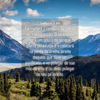 Picture 04 - Levítico 14:25 BSL - Ele matará o cordeiro da oferta de - Bible Verse Picture